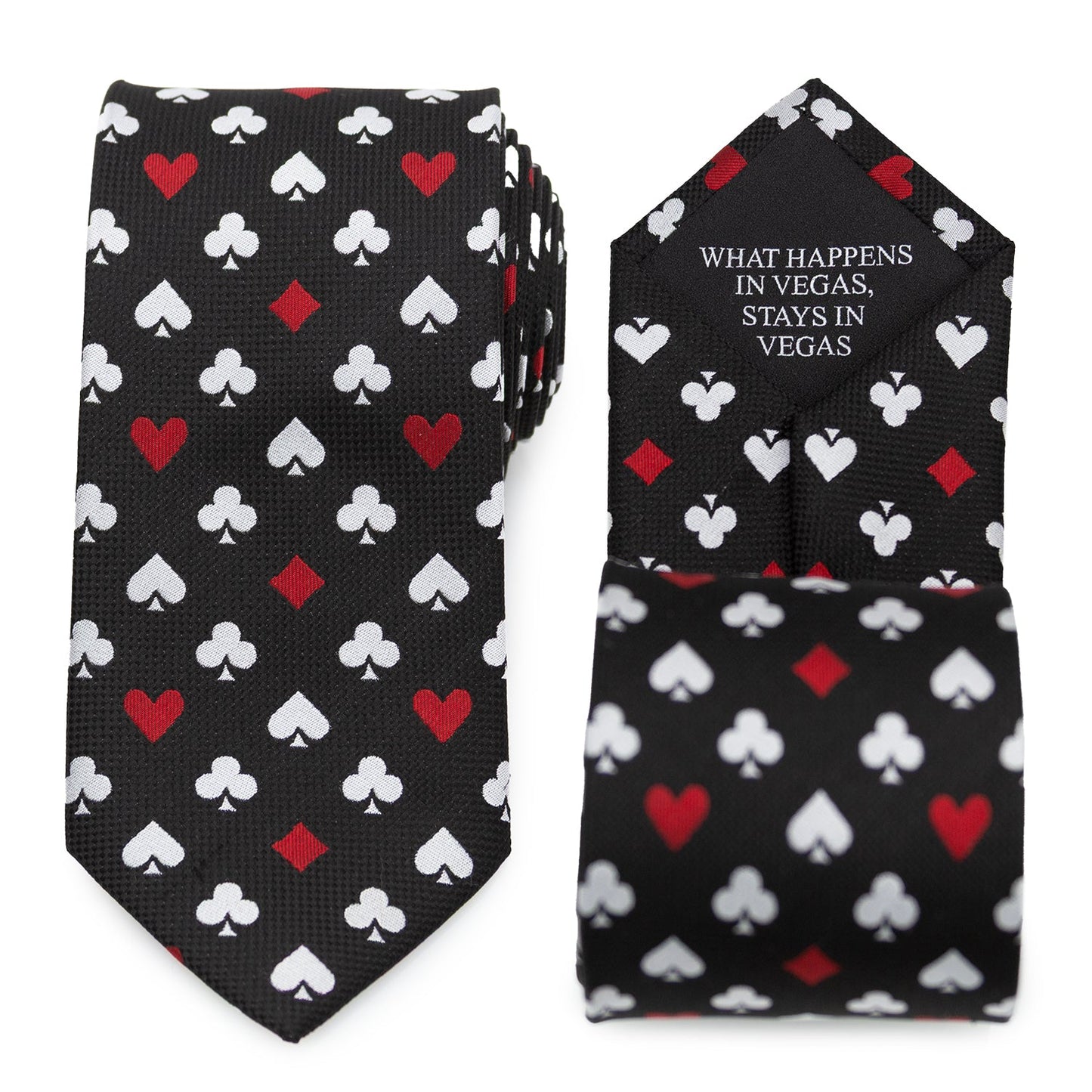 Card Suits Vegas Hidden Message Black Men's Tie - My Men's Shop