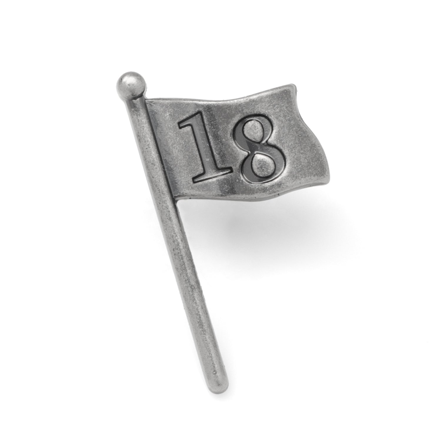 Golf 18th Hole Antique Silver Lapel Pin - My Men's Shop