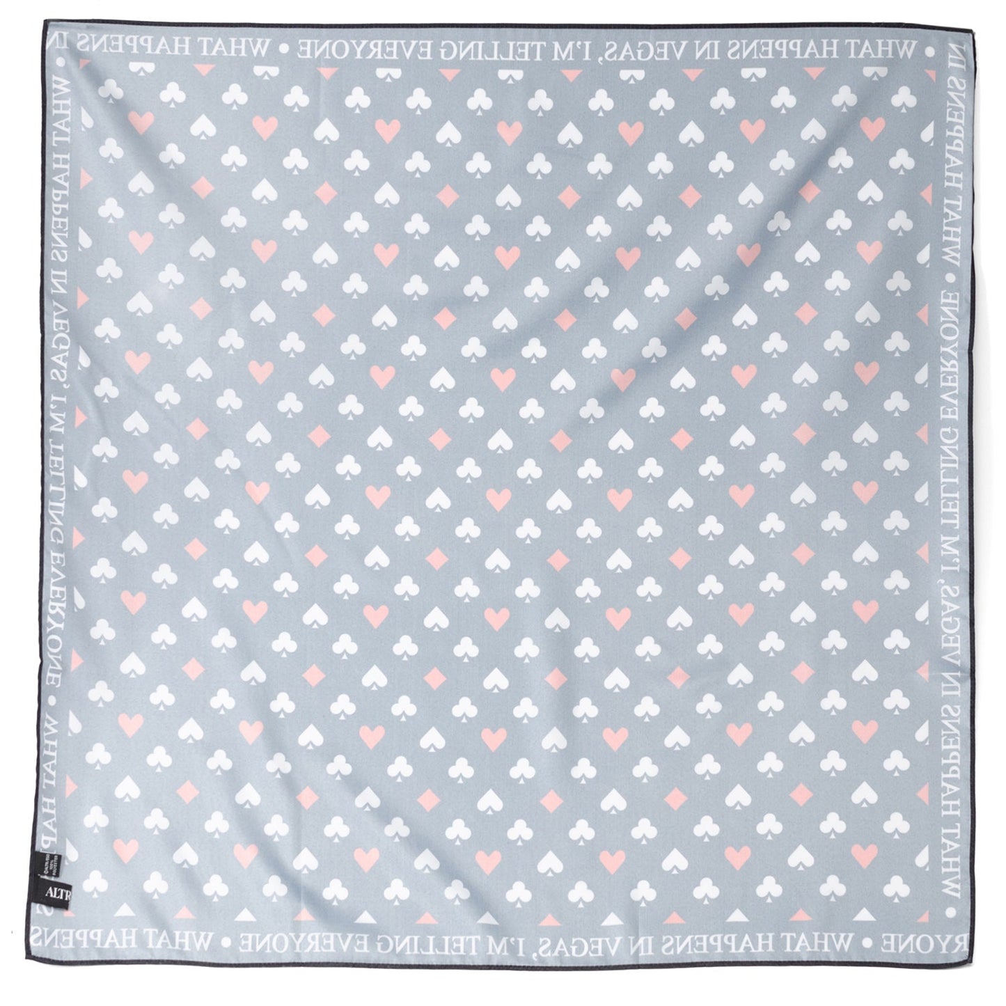 Satin Card Suits Vegas Black Scarf - My Men's Shop