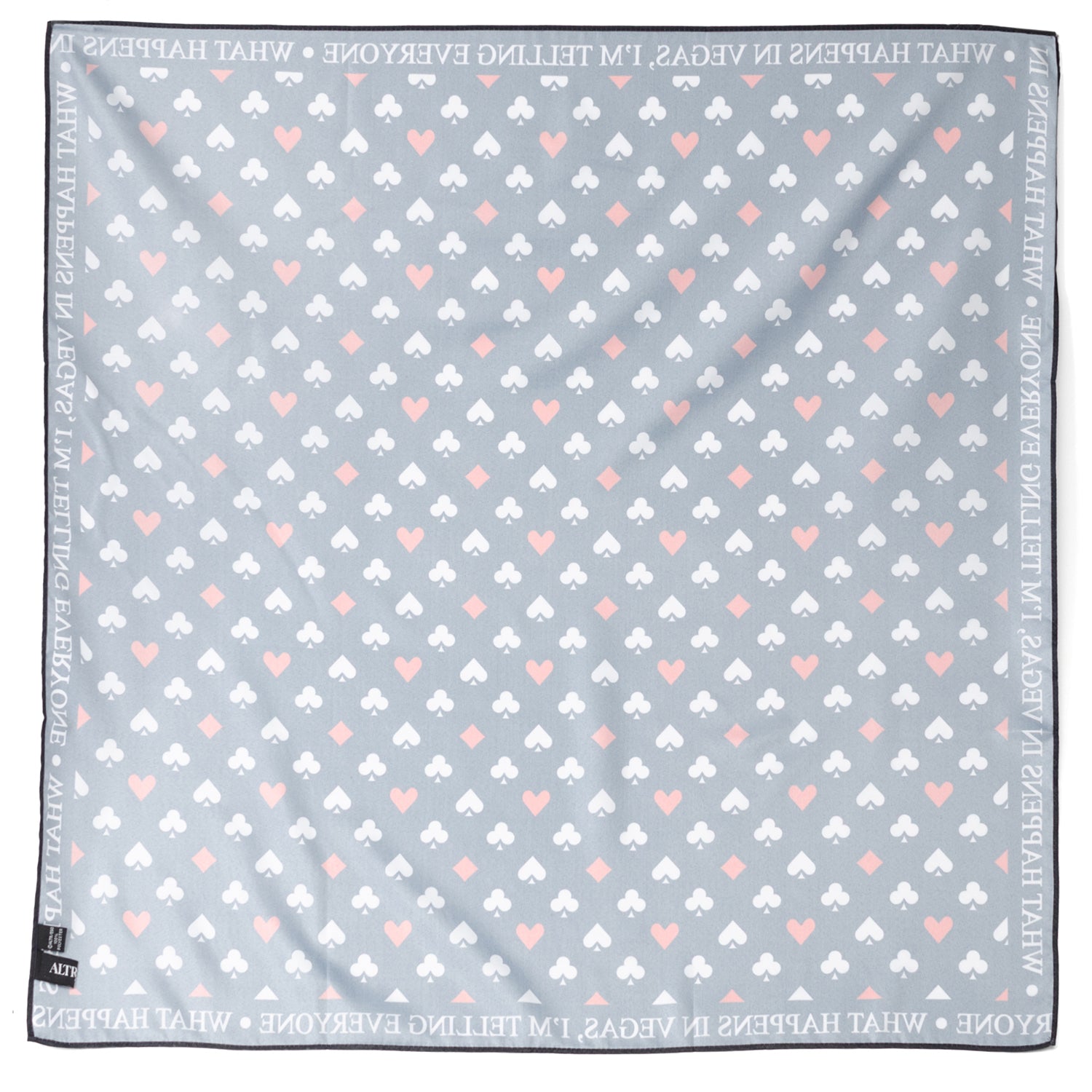 Satin Card Suits Vegas Black Scarf - My Men's Shop