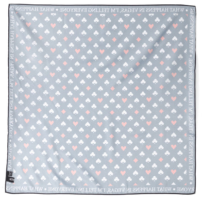 Satin Card Suits Vegas Black Scarf - My Men's Shop