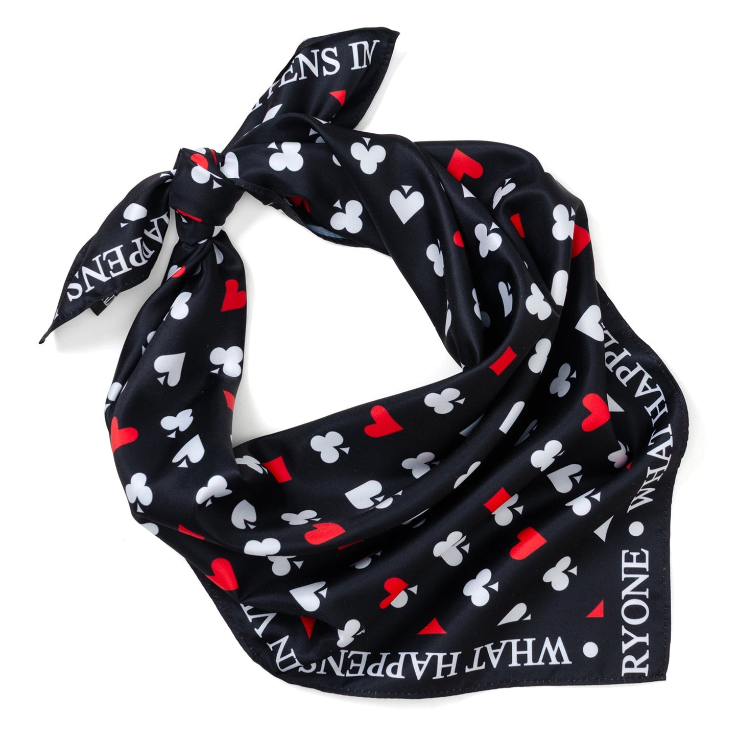Satin Card Suits Vegas Black Scarf - My Men's Shop