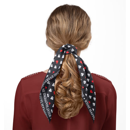 Satin Card Suits Vegas Black Scarf - My Men's Shop