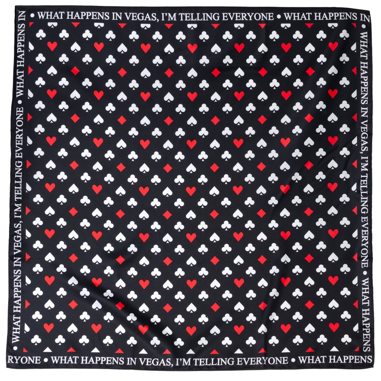 Satin Card Suits Vegas Black Scarf - My Men's Shop