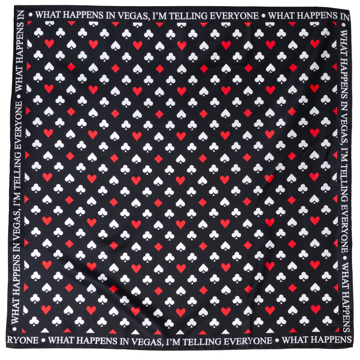 Satin Card Suits Vegas Black Scarf - My Men's Shop