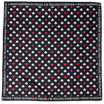 Satin Card Suits Vegas Black Scarf - My Men's Shop