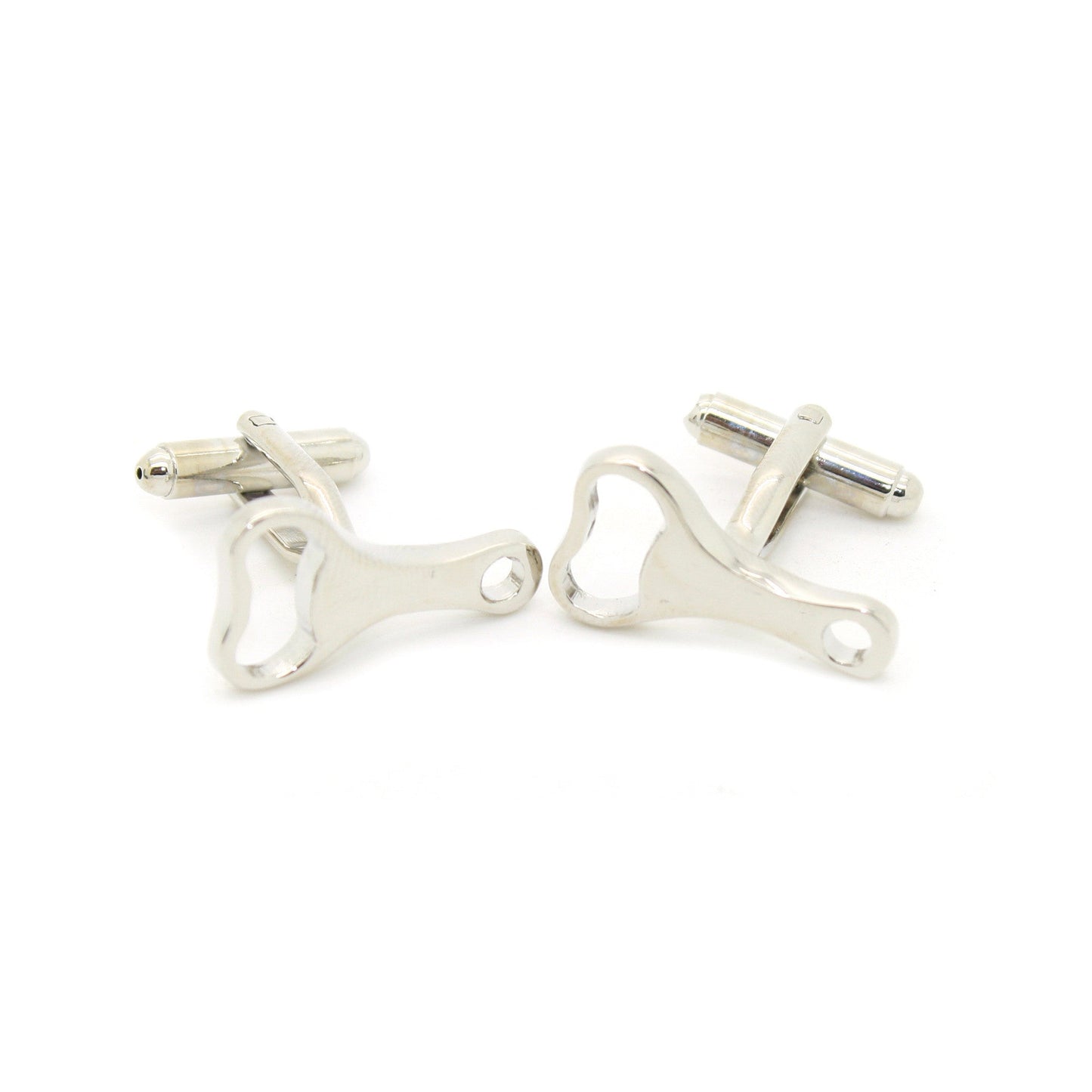 Silvertone Bottle Opener Cuff Links With Jewelry Box