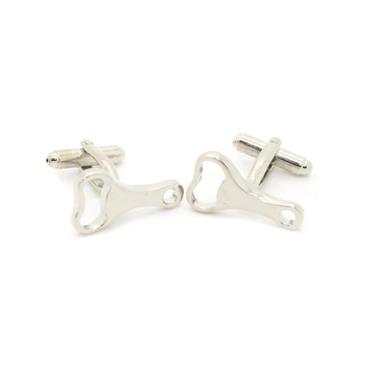 Silvertone Bottle Opener Cuff Links With Jewelry Box