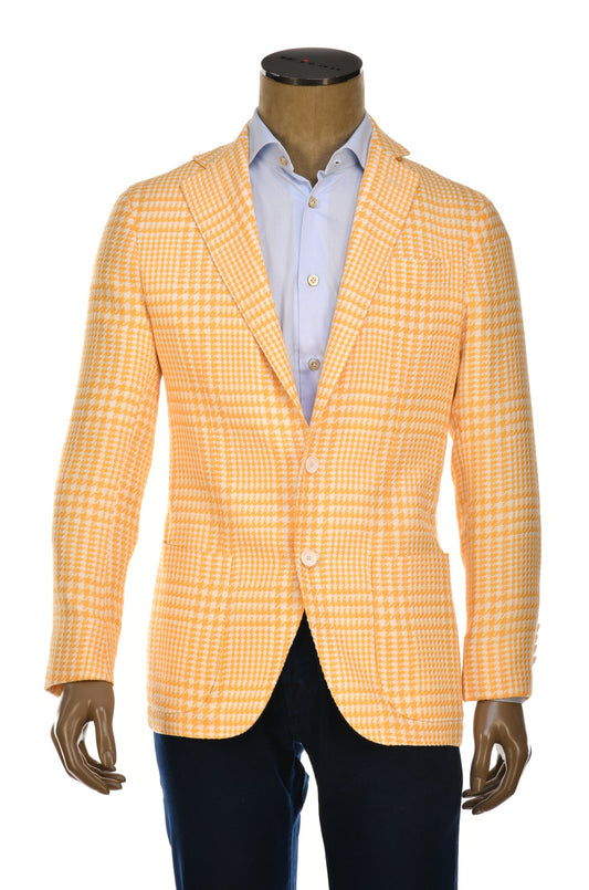 Sartorio Prince of Wales Silk-Linen Sport Jacket