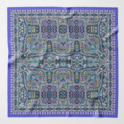 Ambra - Silk Scarf Shawl - Blueberry