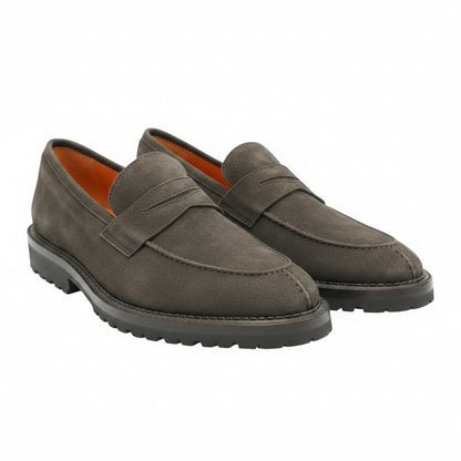 Andrea Ventura Norvegese Mocassino Adler Solid Suede Penny Loafers