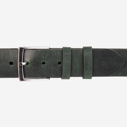 The Prime Forest Green Leather Belt