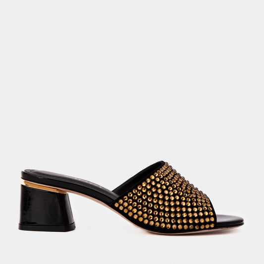 The Ailano Gold Glitter Leather Women Sandal