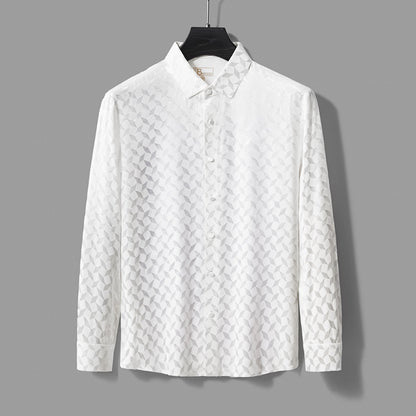 Optic Tessellation Stitchless LS Shirt IVORY - My Men's Shop