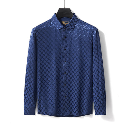 Optic Tessellation Stitchless LS Shirt NAVY
