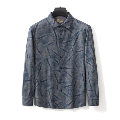 Inkstroke Geo Stitchless Shirt NAVY - My Men's Shop