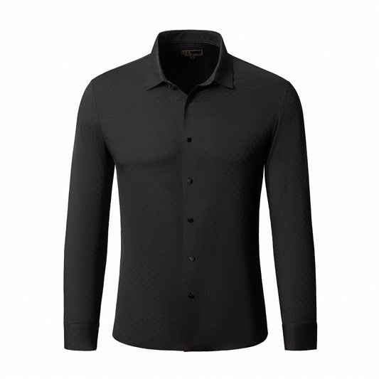 Tactile Weave Stitchless LS Shirt BLACK - My Men's Shop