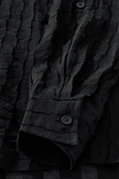 Haven Textured Long Sleeve Shirt BLACK