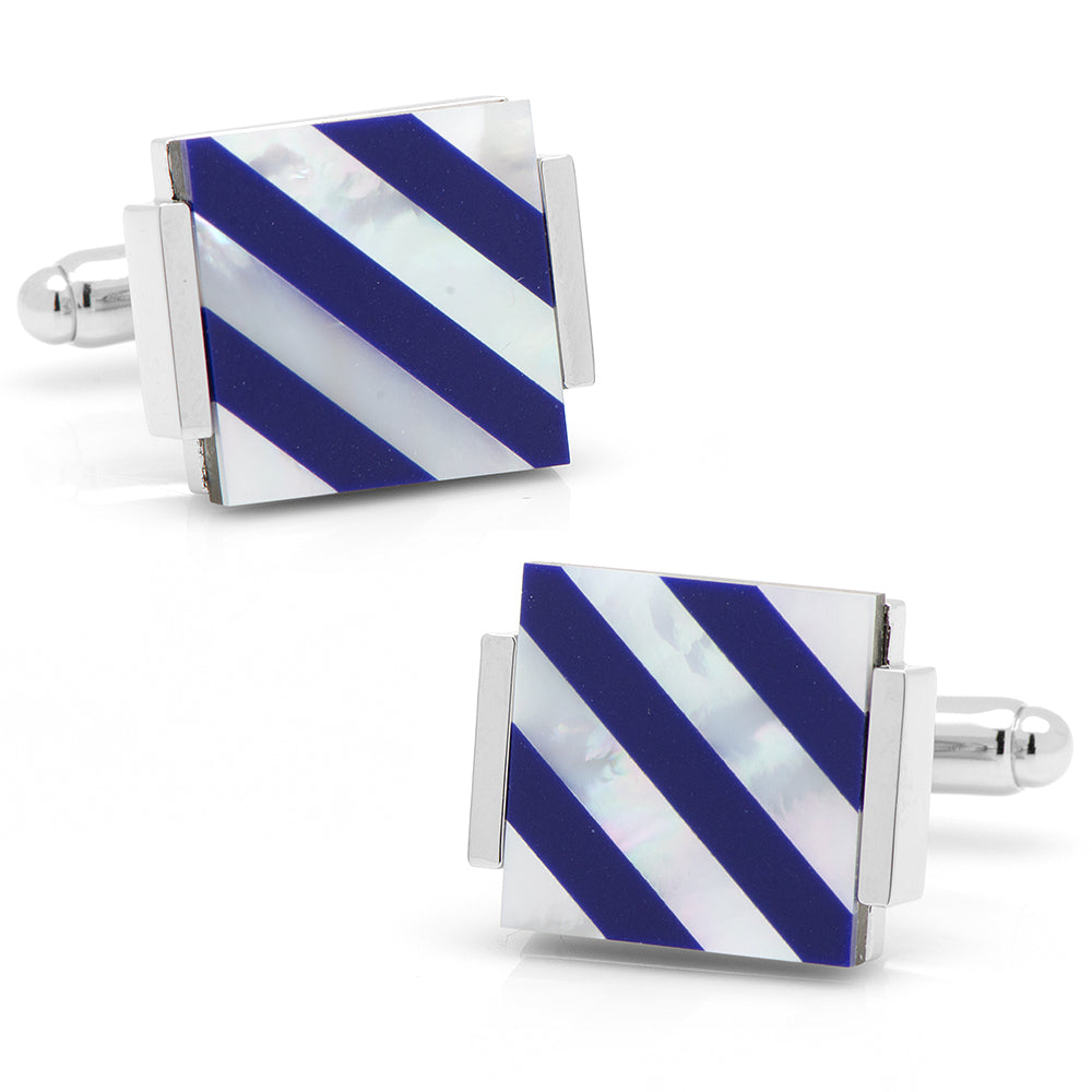 Gemelos Rayados de Nácar Flotante