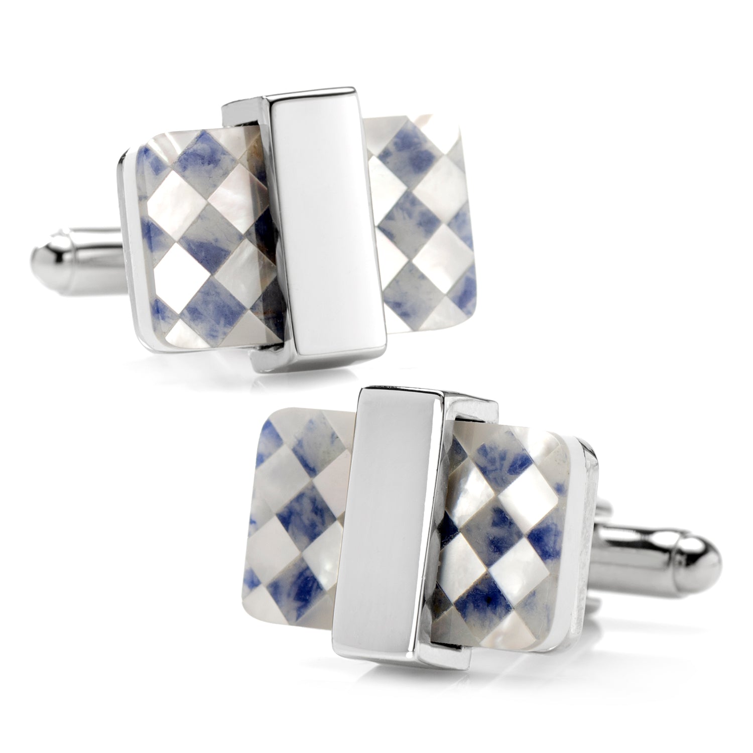 Checkered Cut Mother of Pearl Cufflinks - My Men's Shop