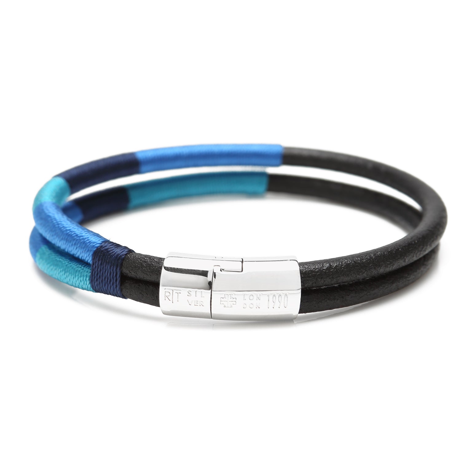 Cobra Masai Silver Bracelet Blue Tones 18cm - My Men's Shop