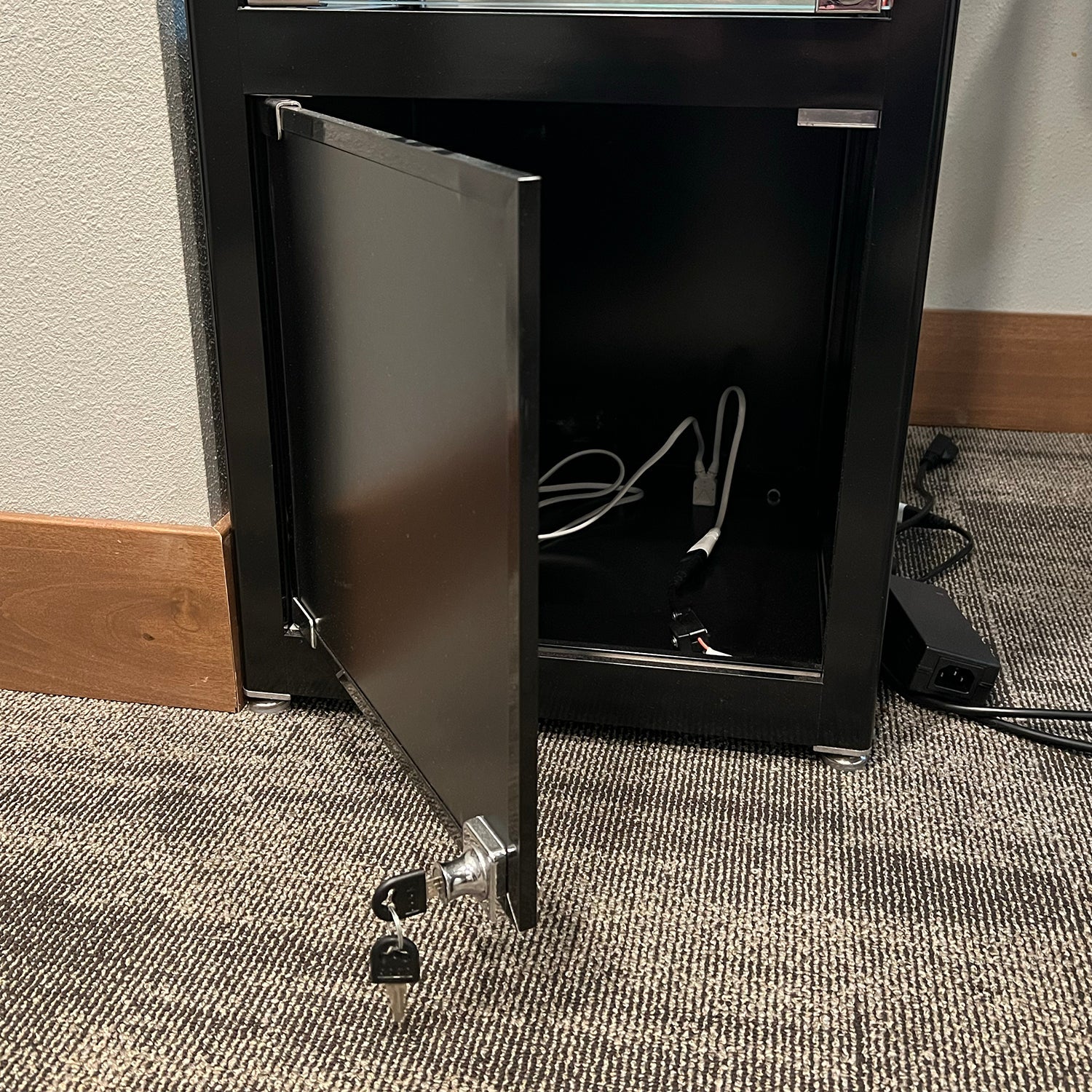 Retail Glass Display Black Cabinet With Locking Storage - My Men's Shop