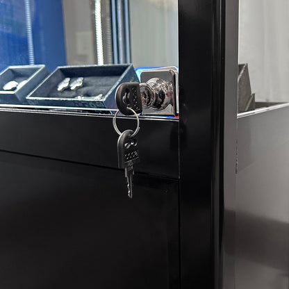 Retail Glass Display Black Cabinet With Locking Storage - My Men's Shop