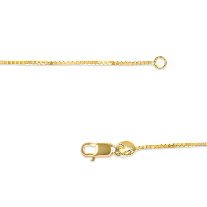 Cadena clásica de eslabones cuadrados de oro amarillo macizo de 14K de 0.75mm. Cadena unisex - Tamaño 16 Pulgadas