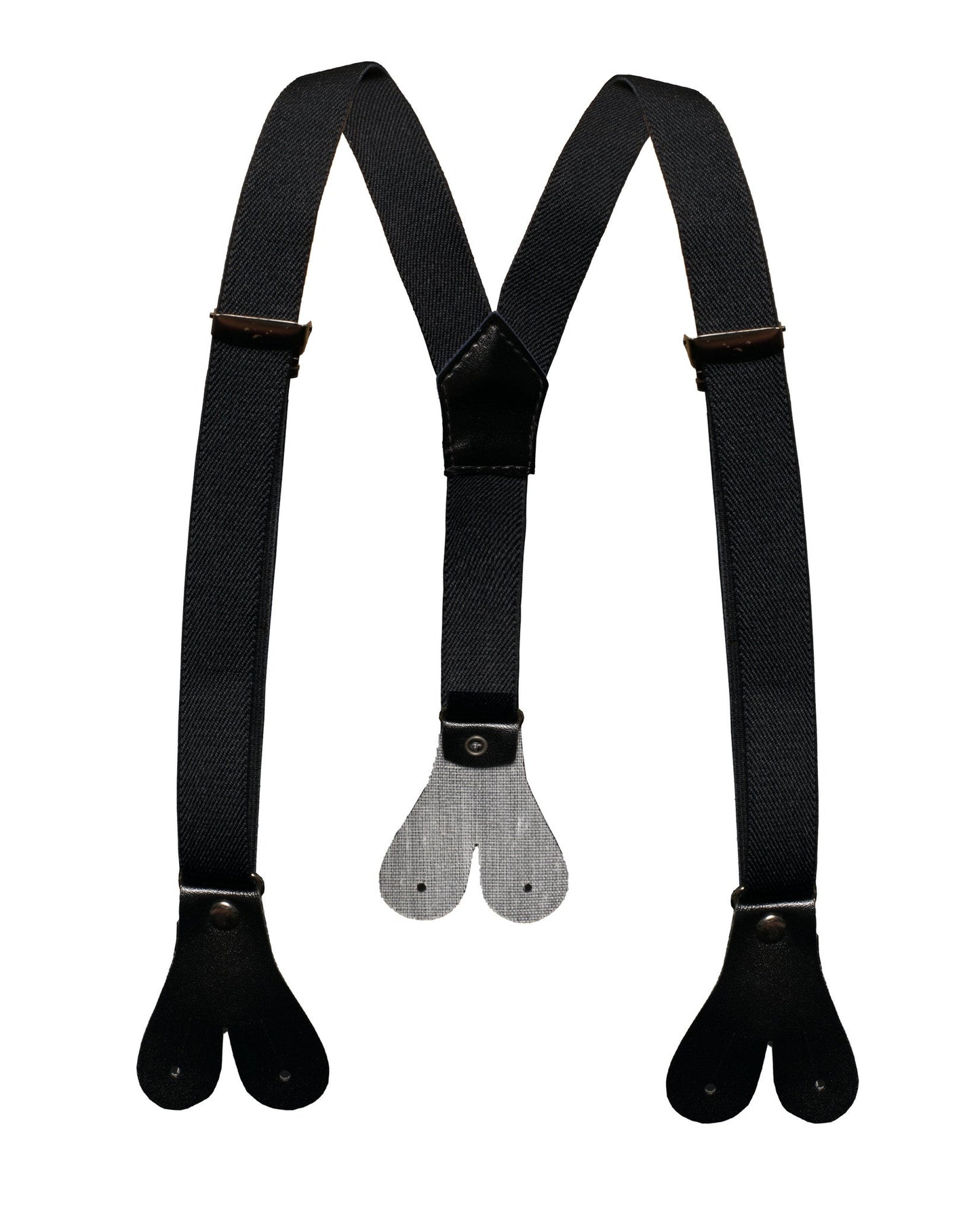 Boys Black Button End Suspenders