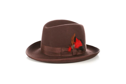 Ferrecci Brown Australian Fur Felt Godfather Hat