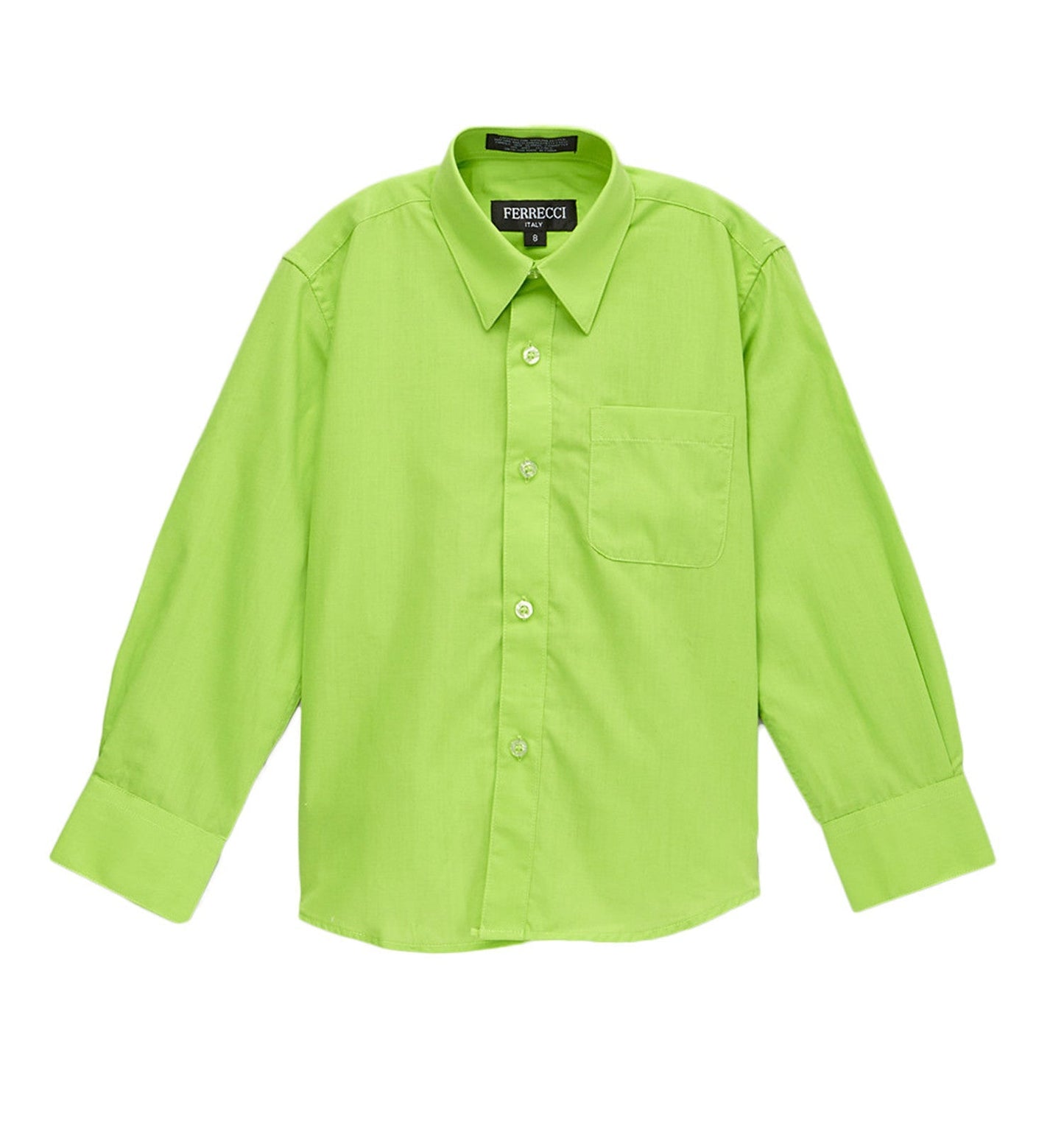Ferrecci Boys Cotton Blend Lime Green Dress Shirt