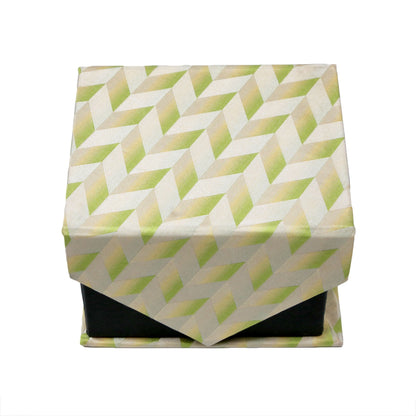Men's Green Boxy Pattern Design 4-pc Necktie Box Set