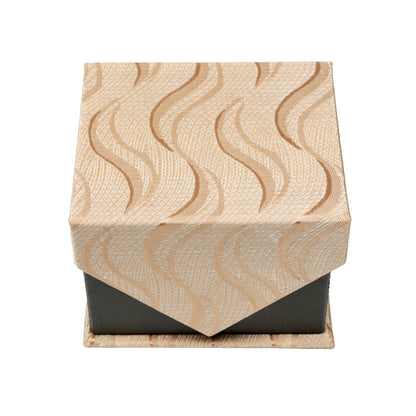 Men's Tan-Brown Wavy Pattern Design 4-pc Necktie Box Set