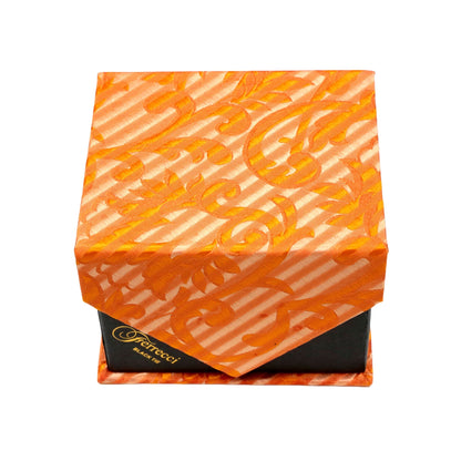 Men's Orange Geometric Pattern Design 4-pc Necktie Box Set