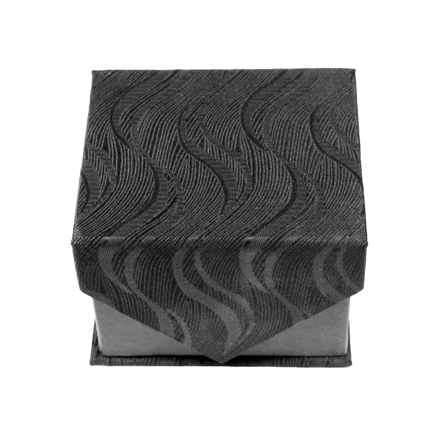 Men's Black-Black Wavy Pattern Design 4-pc Necktie Box Set