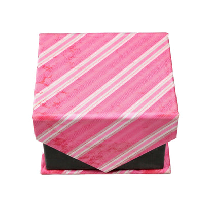 Men's Pink-Pink Striped Pattern Design 4-pc Necktie Box Set