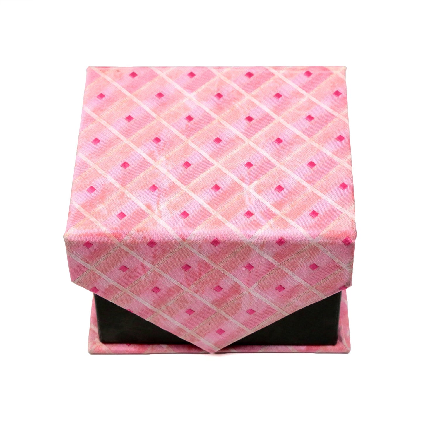Men's Pink Squared Geometric Pattern Design 4-pc Necktie Box Set