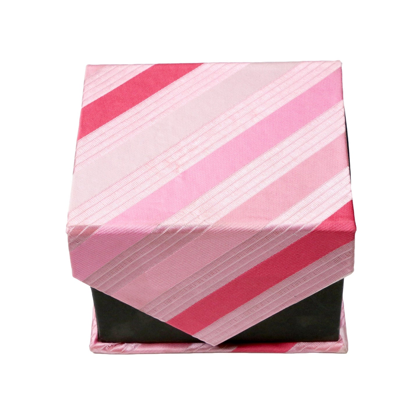Men's Classic Pink-Magenta Striped Design 4-pc Necktie Box Set