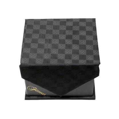 Men's Modern Black on Black Checkered Design 4-pc Necktie Box Set