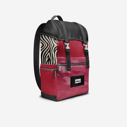 BYMANYC ® New York – Mochila NYC COUTURE en Rojo Fiero y Cebra Negra