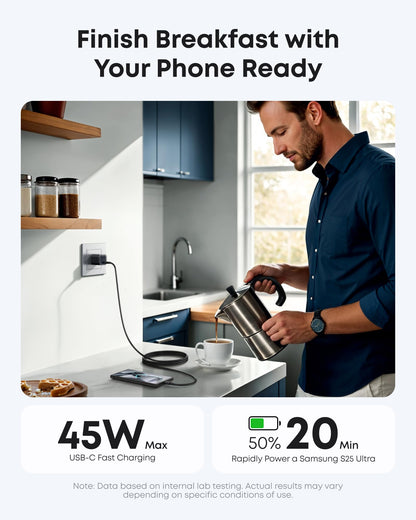 Anker Nano Charger (45W) with USB-C to USB-C Cable