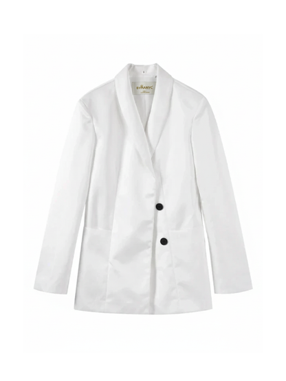 Chaqueta de Traje Blanco y Negro para Mujer, Wall Street, BYMANYC Nueva York.