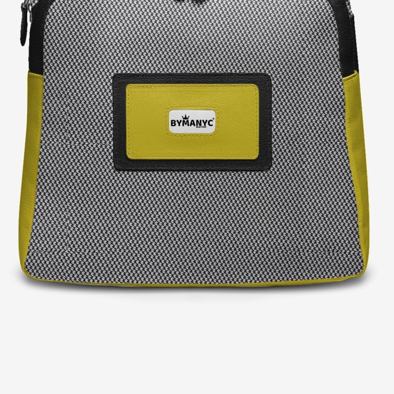Mochila Vegana Negra y Amarilla BYMANYC ® New York – Hecho en Italia