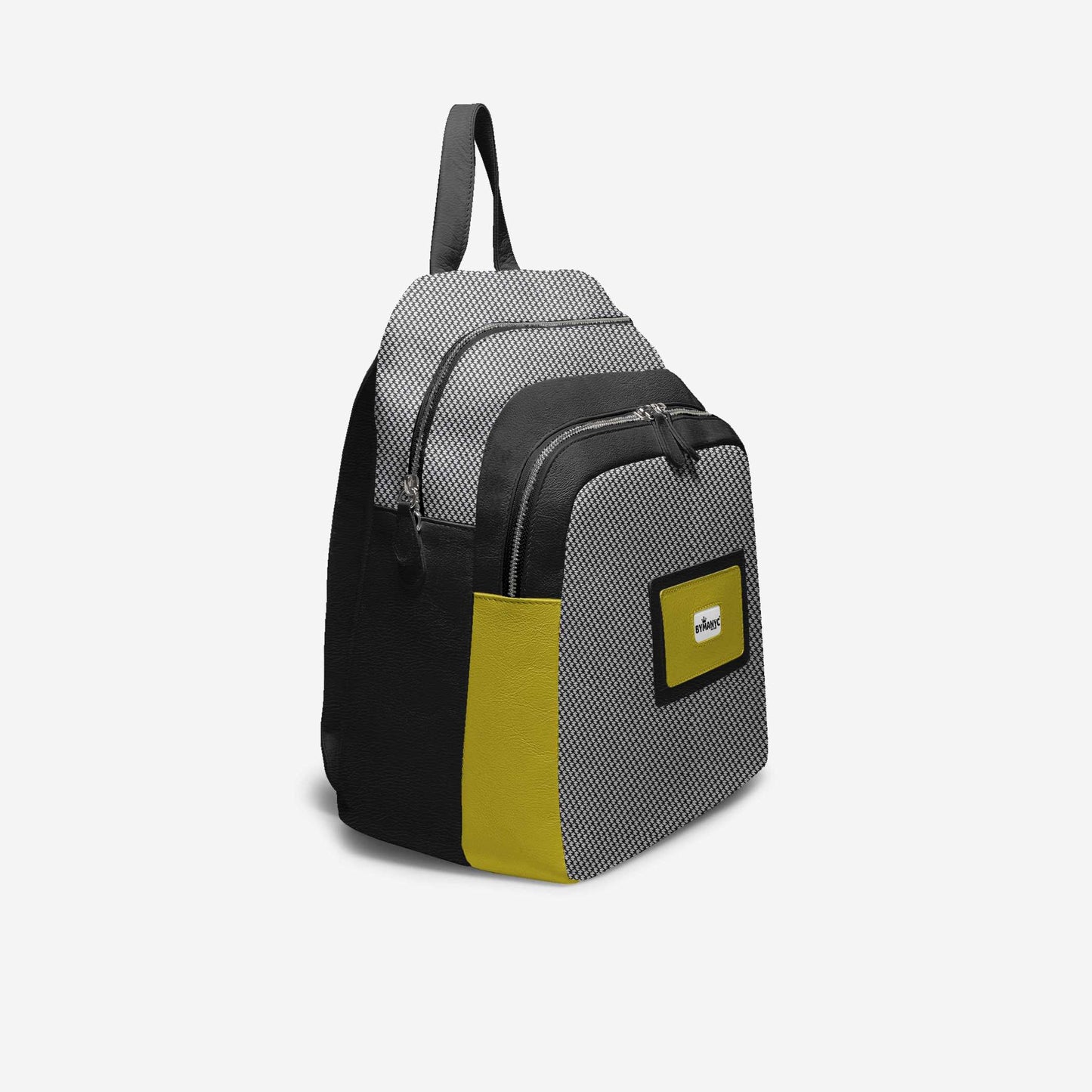 Mochila Vegana Negra y Amarilla BYMANYC ® New York – Hecho en Italia