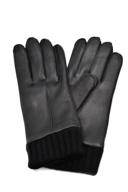Mario Portolano Leather-Cashmere Thick Gloves