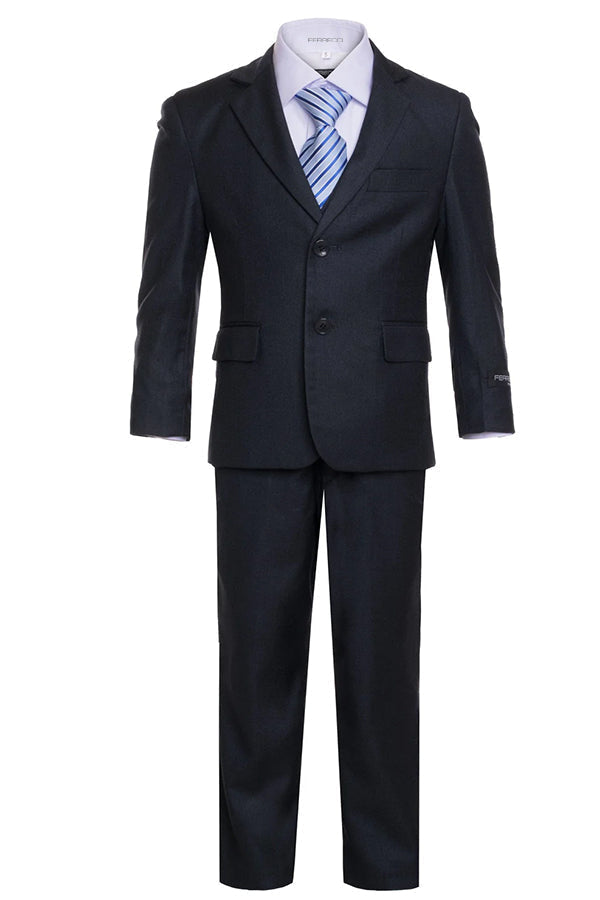 Ferrecci Boys Charcoal 5-Piece Suit Set – Formal Kids Suit (JAX JR)