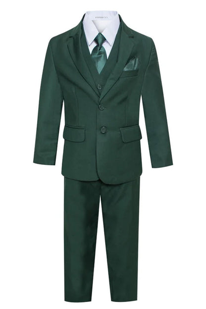 Ferrecci Boys Hunter Green 5-Piece Suit Set – Formal Kids Suit (JAX JR)