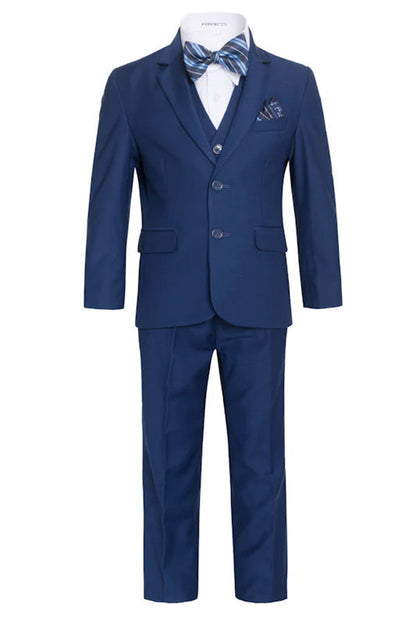 Ferrecci Boys Indigo Blue 5-Piece Suit Set – Formal Kids Suit (JAX JR)