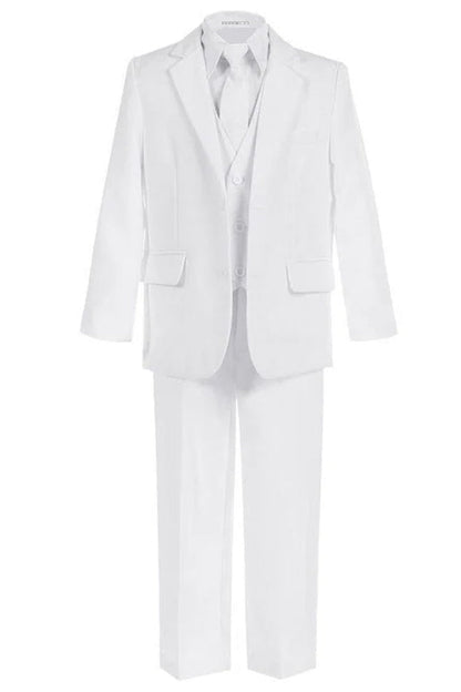 Ferrecci Boys White 5-Piece Suit Set – Formal Kids Suit (JAX JR)