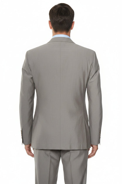 Brunello Cucinelli Double-Breasted Herringbone Cotton Suit